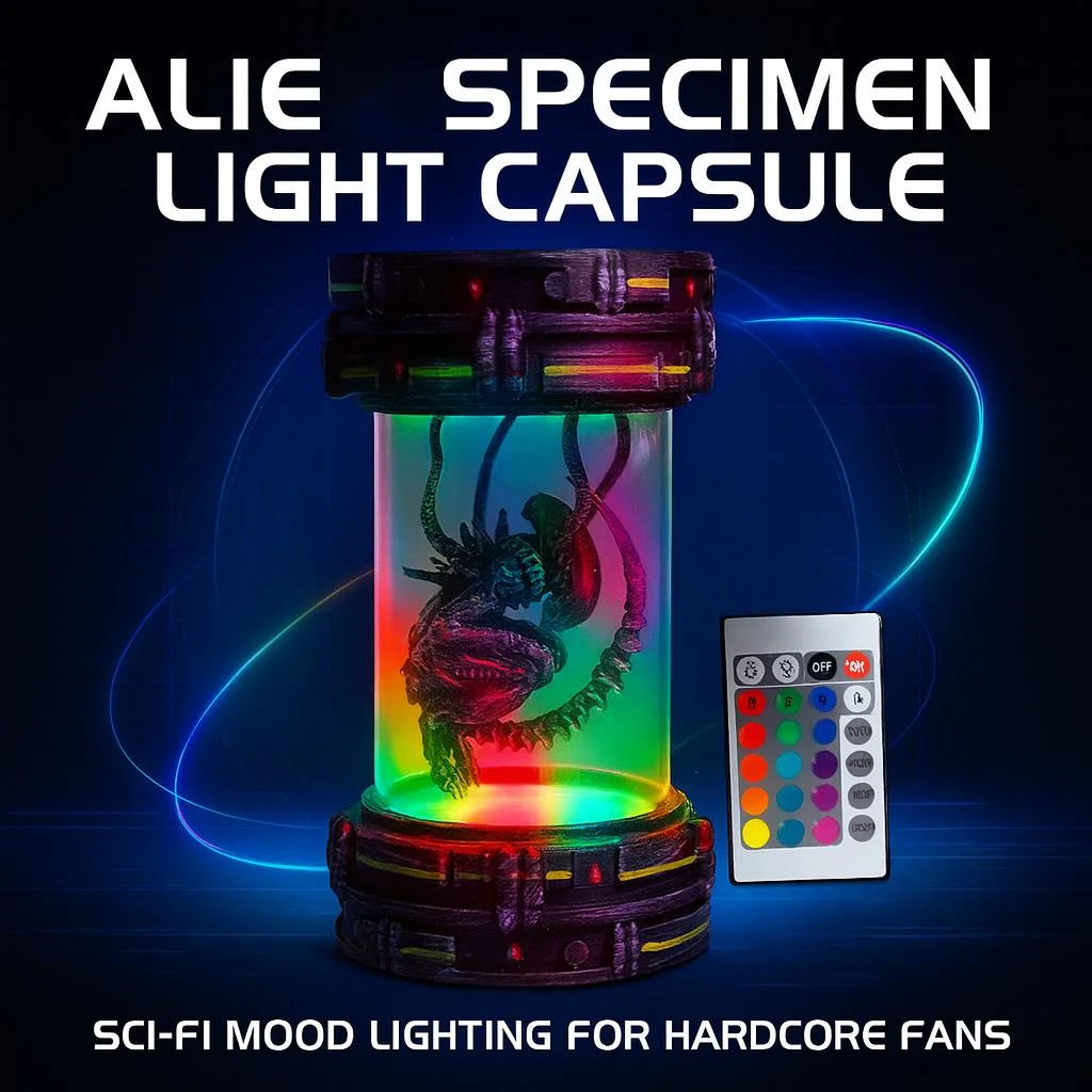 

Aliens Glow Jar Xenomorph Specimen Resin Lamp Ornaments Crafts Glow Jar New Tabletop Home Decoratio Movie Props Fans Gifts