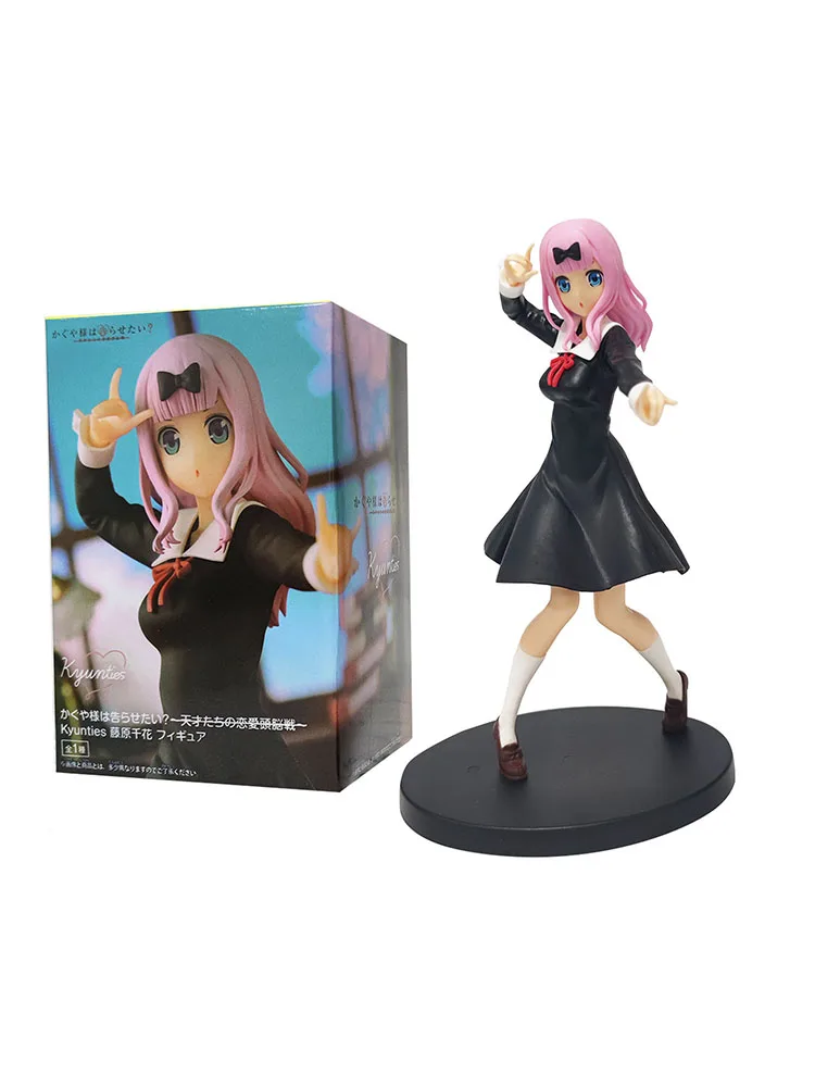 18cm Fujiwara Chika Anime Figure Love is War Shinomiya Kaguya Acction Figures Kawaii Girl Figurine PVC Collection Model Doll Toy