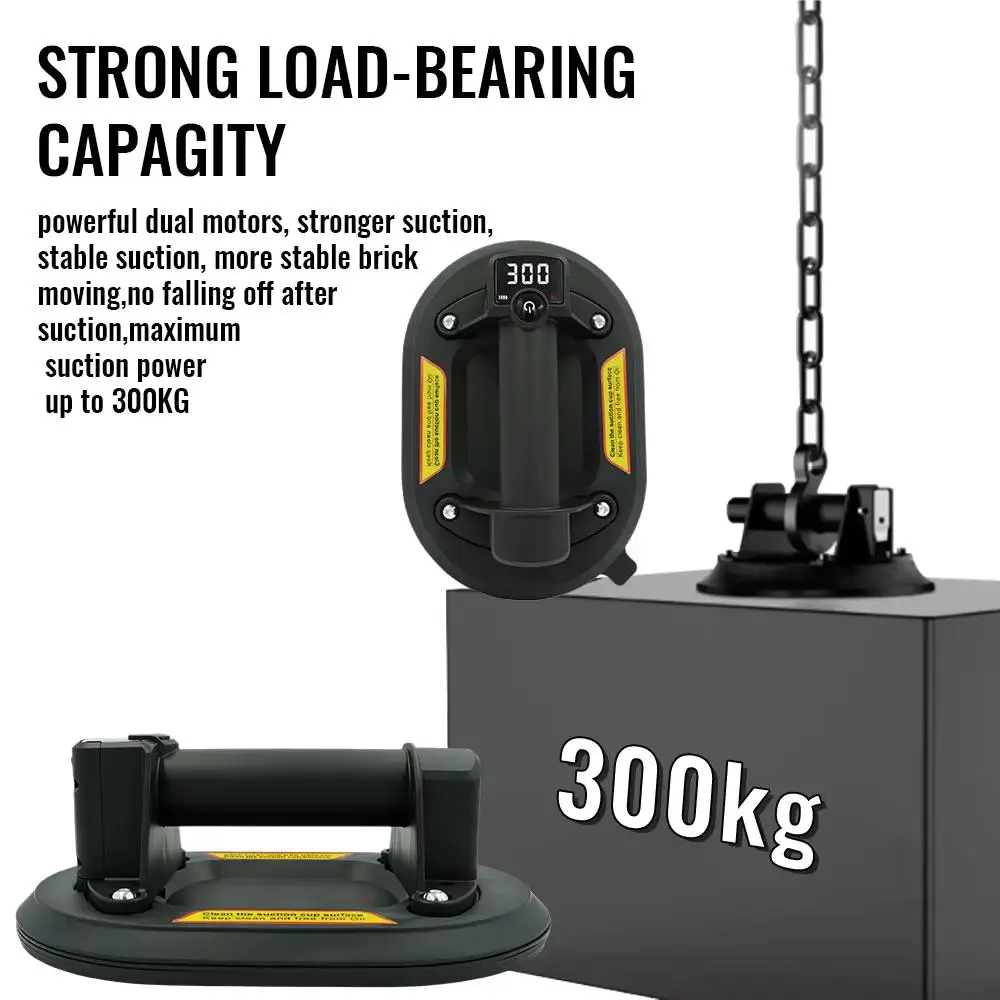 Electric Vacuum Suction Cup 300KG Multi Function Dual Motor One - Key Air Replenish Type - C Multi Surface  Versatile