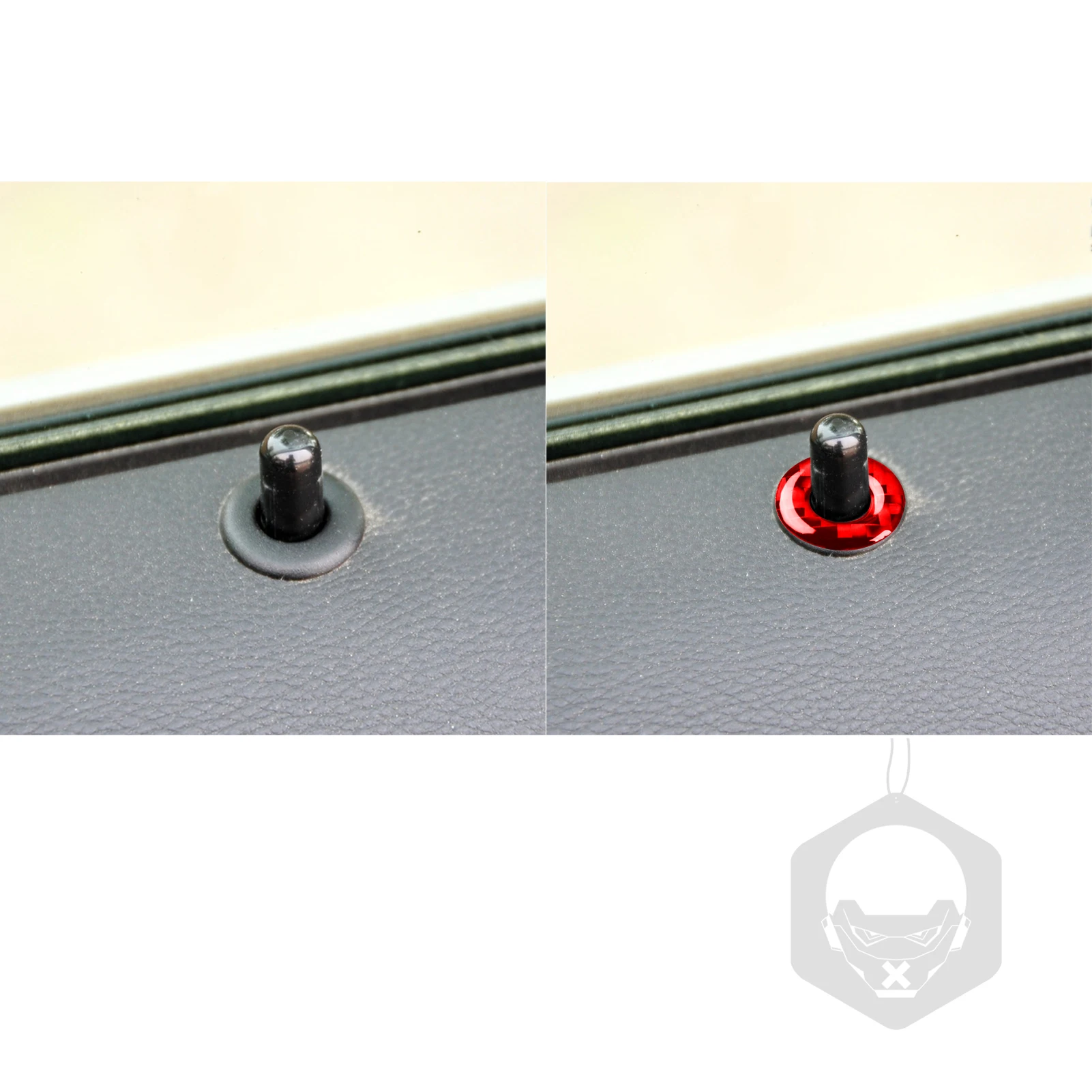 For BMW 3 Series E90 2005-2012 Car Door Lock Insert Trim Red Real Soft Carbon Fiber Interior Accessories Decoration Stickers