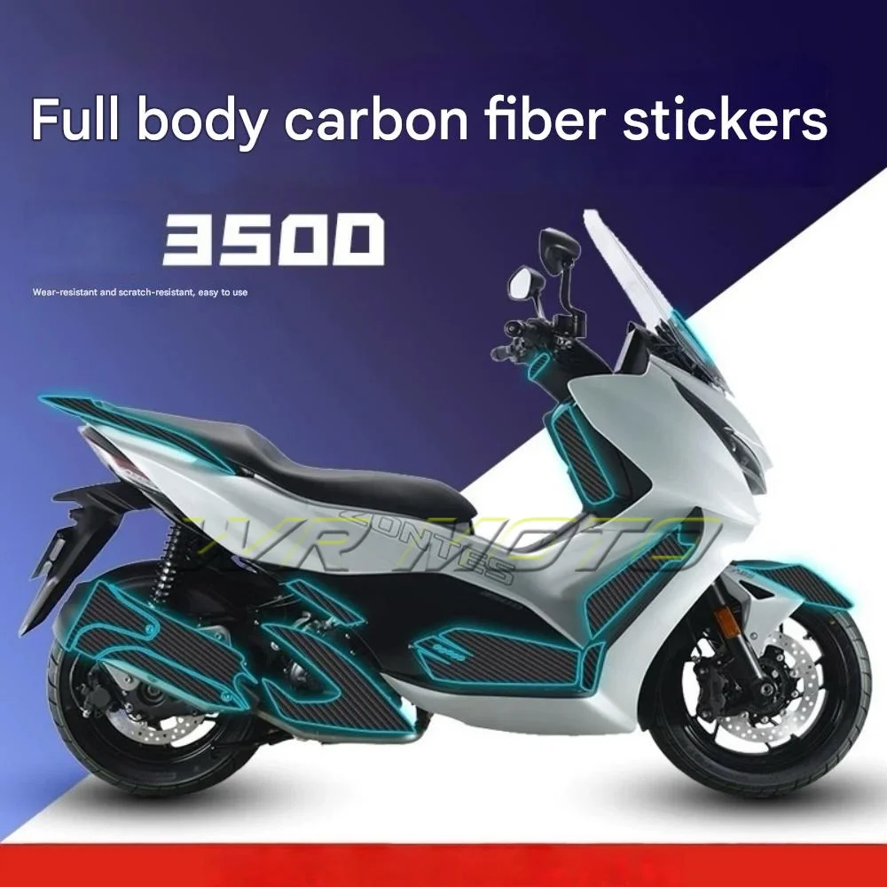 Motorcycle Carbon Fiber Style Anti‑Scratch Anti‑Slip Body Decal Protective Vinyl Sticker Fit For ZONTES 350D