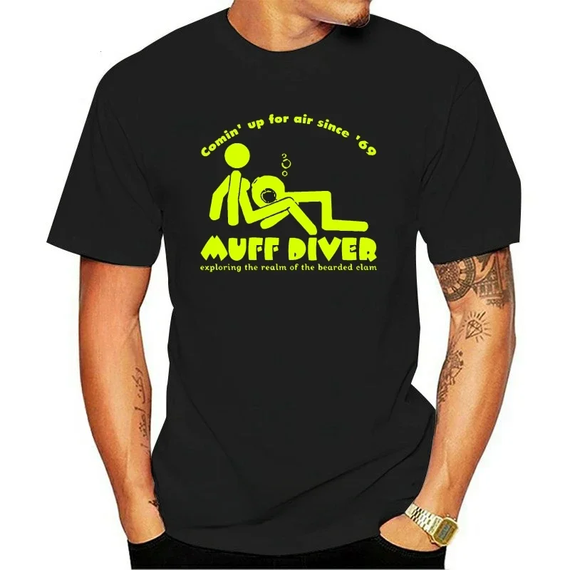 Funny Sexual Innuendo Joke Party T Shirt New Muff Diver Beaver Eater graphic t shirts  men clothing  oversized t shirt harajuku