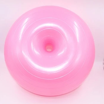 여성용 팽창식 요가 공, 도넛 체육관 운동 피트니스 필라테스 밸런스 요가 공, 50cm
