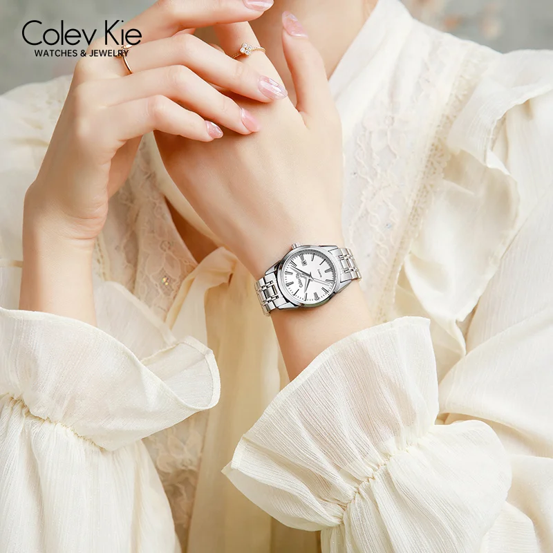 ColevKie Women's watches Stainless Steel Band Waterproof Quartz Watch Fashion Ladies Dress Business Wristwatches Gift Sets