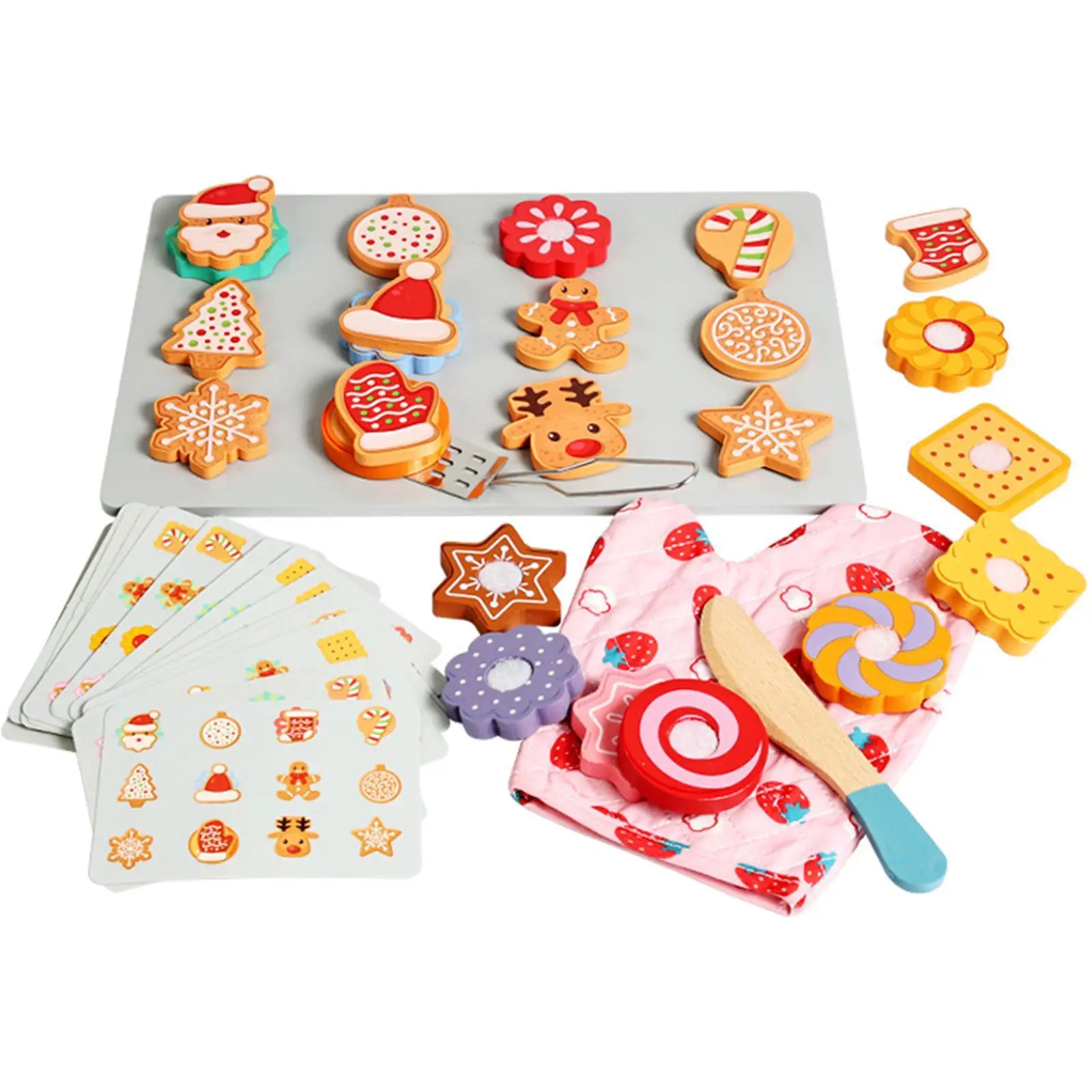 Tranche et cuisson de biscuits, accessoires, outils de cuisine, feuille de biscuits, jouet d'apprentissage, ensemble de nourriture pour enfants garçons filles enfants âgés de 3 ans et plus