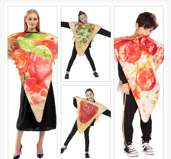 

3D костюм еды на Хэллоуин, костюм для овощей и пиццы, комбинезон для детей и взрослых, наряд для косплея, мультфильм Sle Fast очень