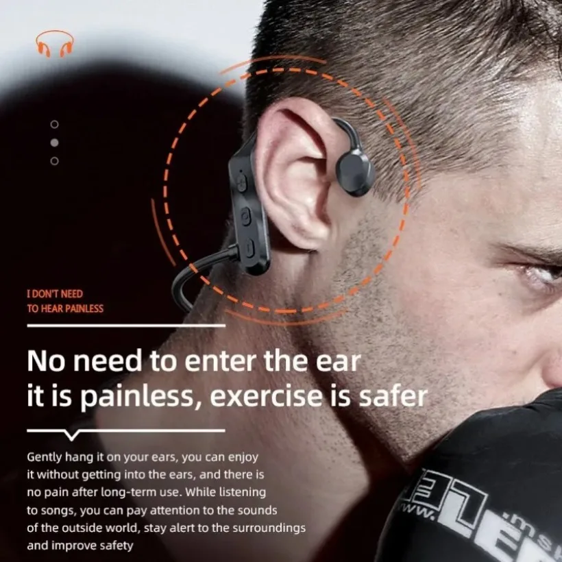 K69 Bone Conduction Earphones Bluetooth Hifi Music Headphones Sport Ear-hook Wireless Headsets with Mic Waterproof Earbuds image 2