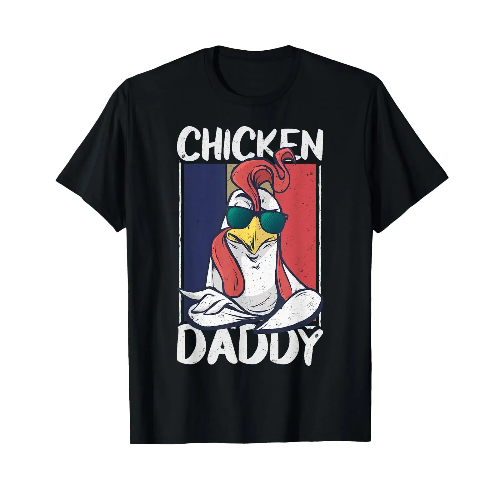 Chicken Daddy Farmers Funny Cockerel in Basket T Shirt vintage Washed graphic Casual Breathable Stretched Versatile streetwear