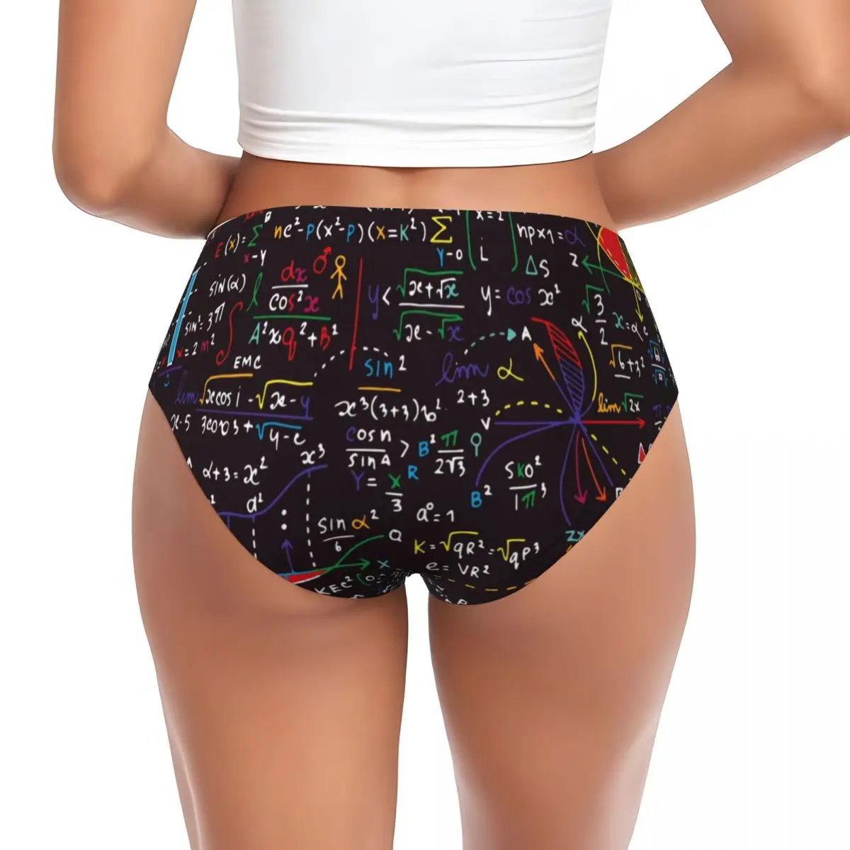 Culotte courte personnalisée au Design mathématique coloré pour femmes, sous-vêtements respirants et extensibles pour professeur de sciences Geek, cadeau