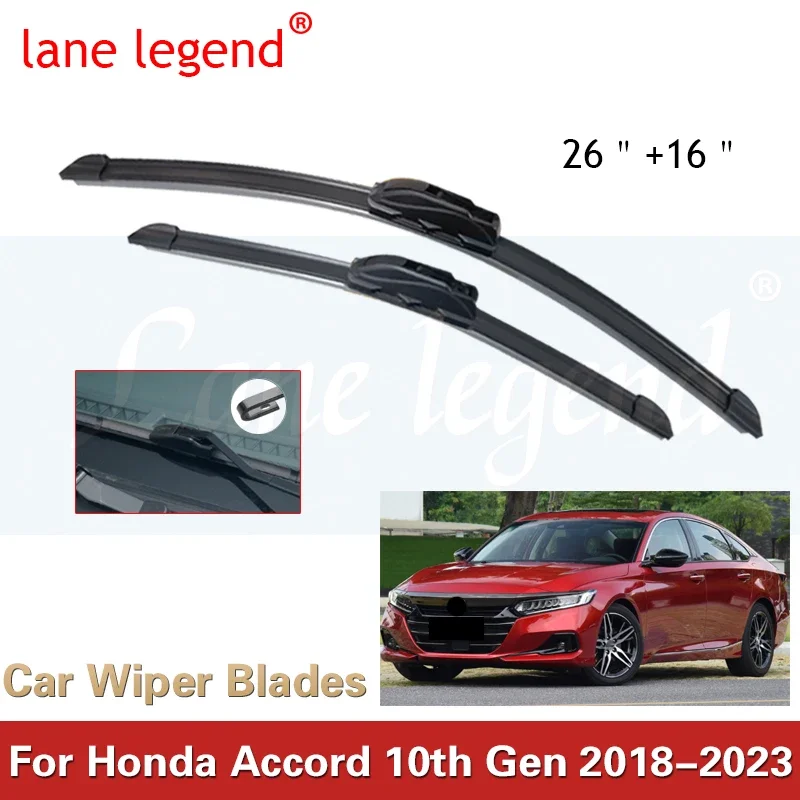 

Front Wiper Blades Set For Honda Accord 10th Gen 10 2018 - 2023 Windshield Brushes Windscreen Window Refills 2019 2020 2021 2022