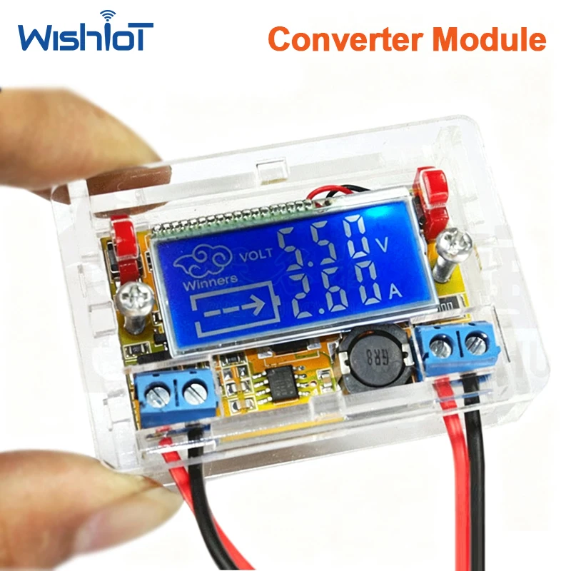 5A 75W DC-DC Adjustable Step Down Power Supply Module Voltage Regulator LCD Dual Display Board for DIY Electronics