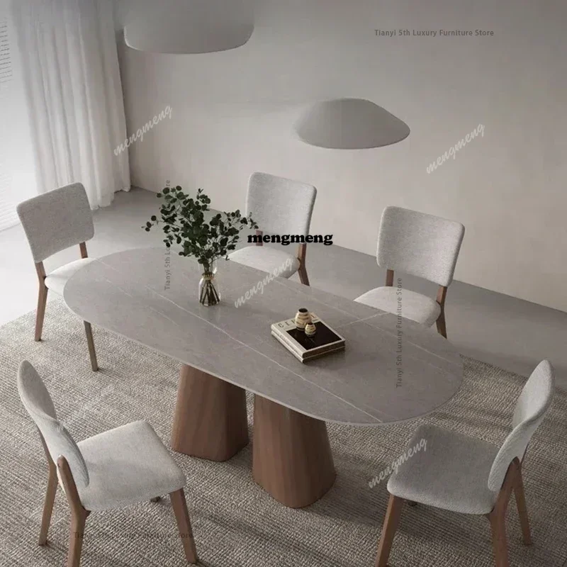 

Nordic Rock Plate Dining Table Modern Simple Retro Style Solid Wood Dining Table Kitchen Restaurant Home Furniture Esstisch