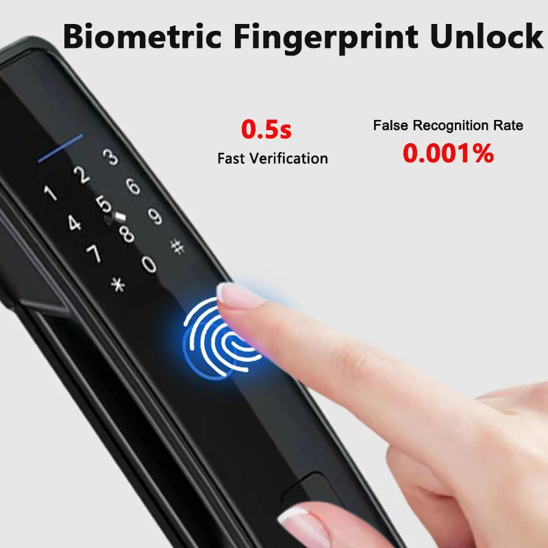 RAYKUBE – serrure de porte intelligente U1 Tuya Wifi, serrure à empreinte digitale, électronique, biométrique, numérique, pour maison intelligente,