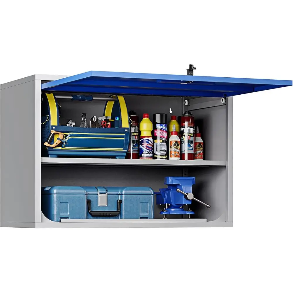 

22 Tall Steel Wall-Mounted Storage Cabinet with Locking Door for Garage and Utility Trailers, Assembly Required