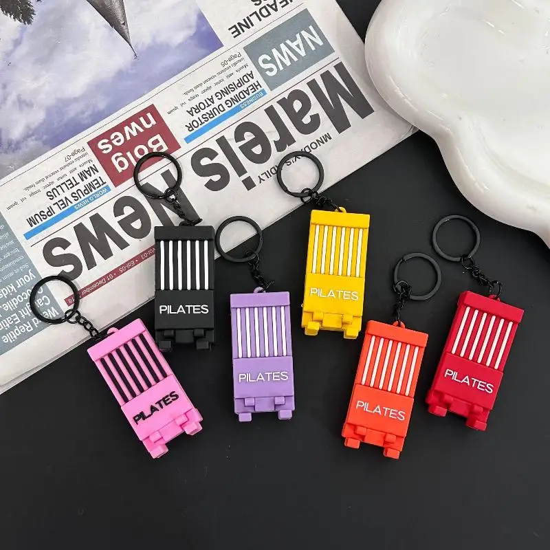 2025 New Pilates Keychain Silicone Dumbbell Keychain Gym Gifts For Gym Lovers Fitness Trainer Gift Backpack Car Key Pendant