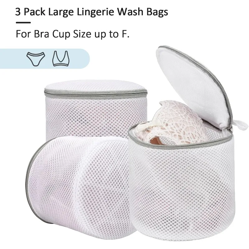 Laundry Mesh Bra Wash Bag for Lingerie, Underwear, Delicates, 3 PCS