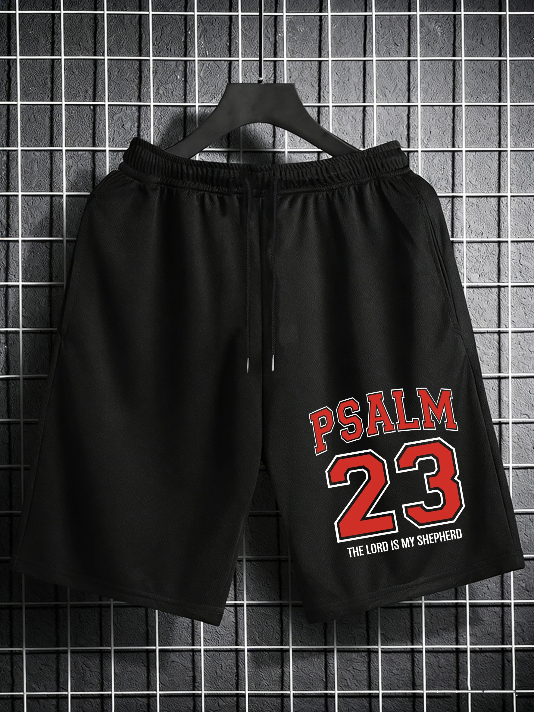 

Psalm Number 23 Is My Shepherd Print Men'S Shorts Elasticity Beach Pants Wide Leg Summer Gym Clothing Vacation Casual Streetwear