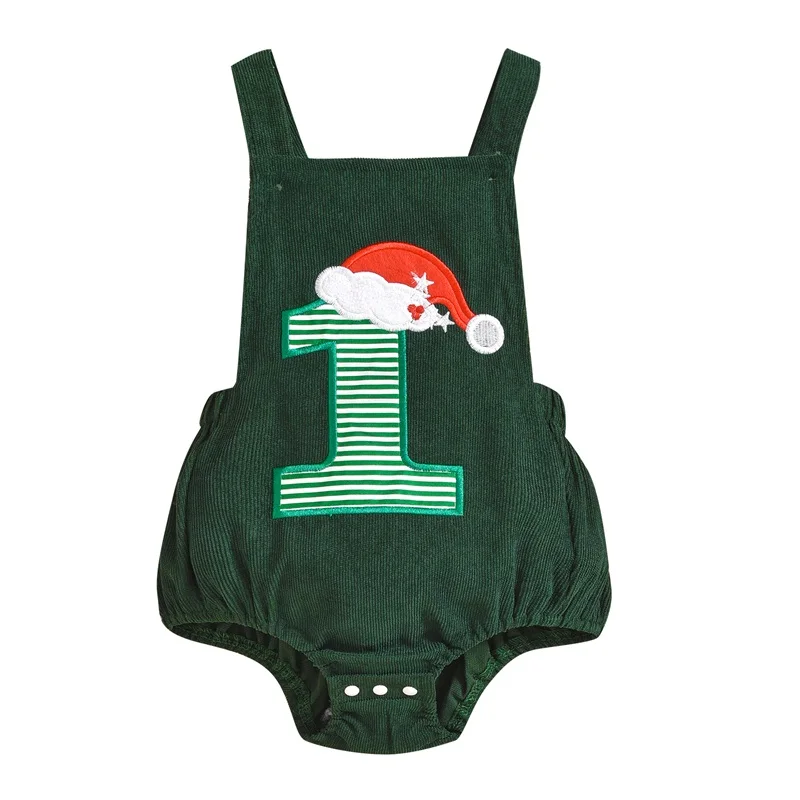 Baby Girls Boys Ovrealls Rompers Letter Embroidered Corduroy Sleeveless Infant Bodysuits Jumpsuits