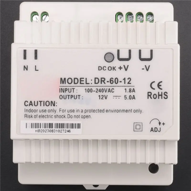5X DR-60-12 Transformer 12 Volt 5 Amp Industrial Din Rail Power Supply 220V Ac To 12V Dc Power Supply(12V)-Y41A