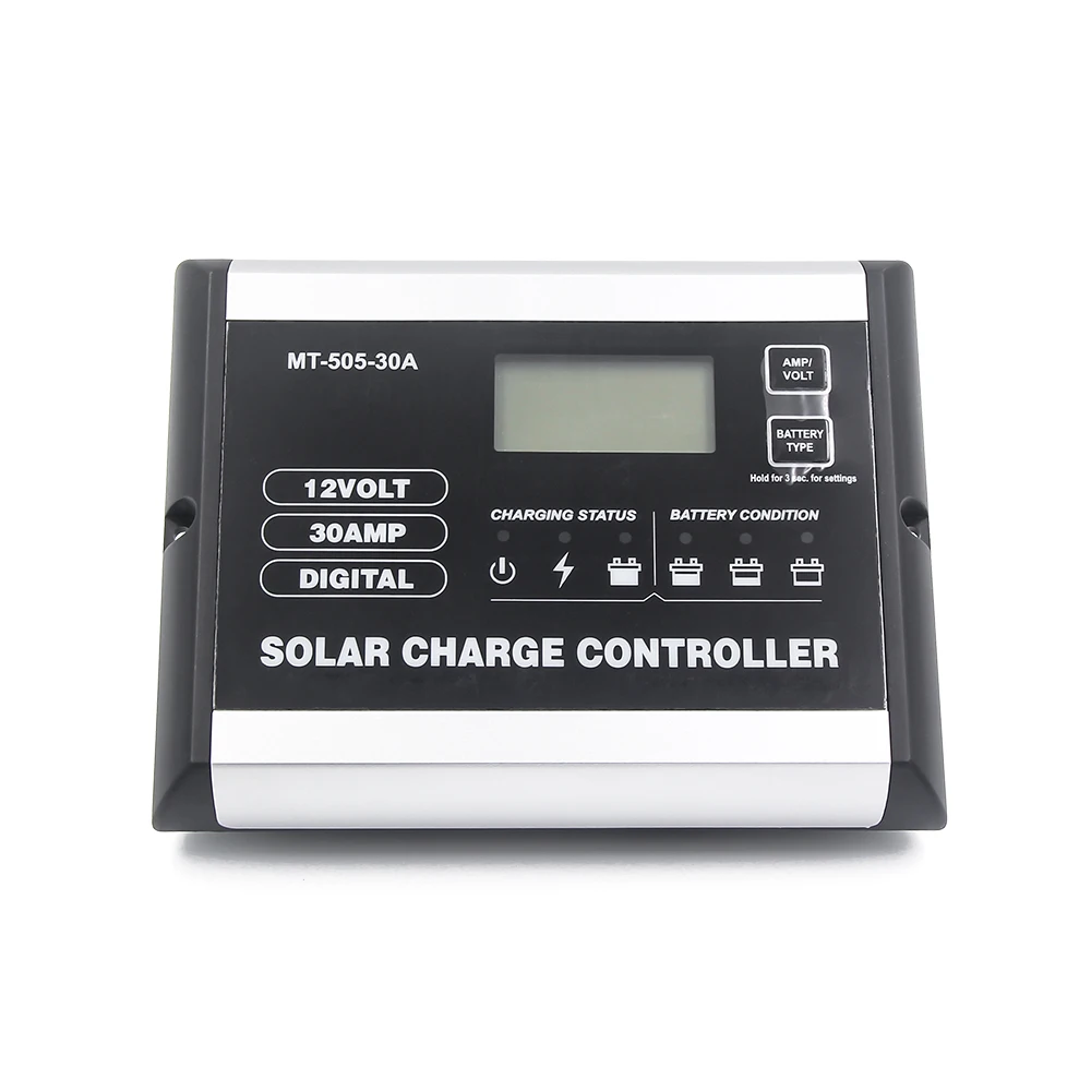 

30A PWM Charger Controller Regulator DC12V Solar Panel Max 25V Compatible with AGM Gel WET and CALCIUM Battery for RV Camping