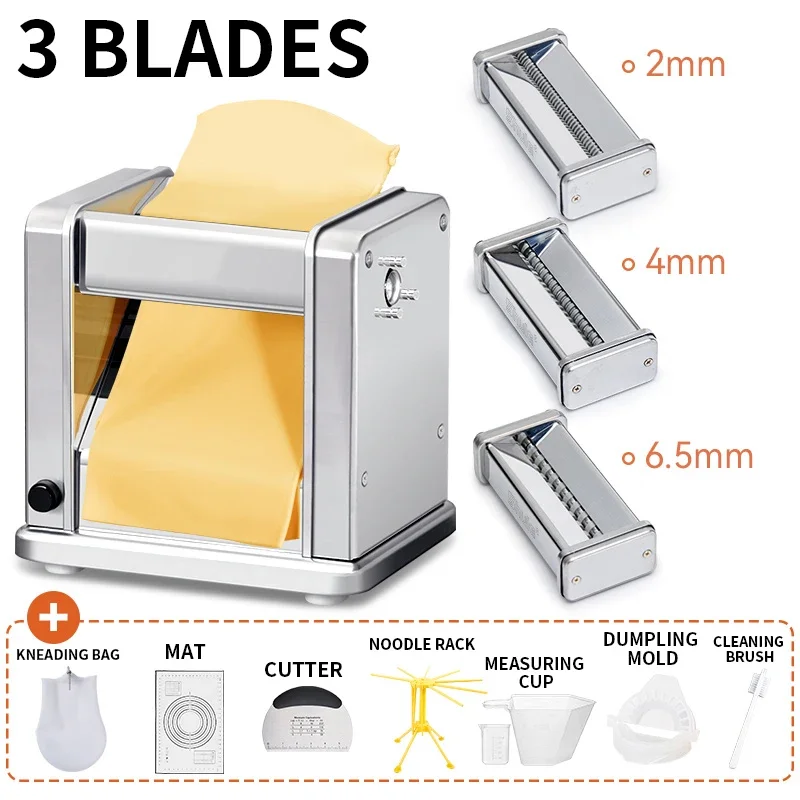 【Hot】Electric Noodle Machine Noodle Press Machine Commercial Household Pasta Maker Stainless Steel Dumpling Machine