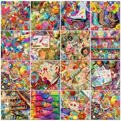 PhotoCustom Painting By Numbers Color Tools Abstract DIY Paints By Number For Adults Kits Oil Paint On Canvas Picture Home Decor