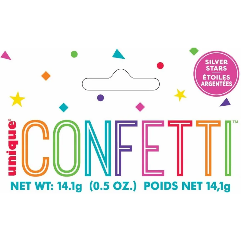 Confeti de lámina de plata brillante: 0,5 oz (1 pieza), cumpleaños, duchas, vacaciones y más