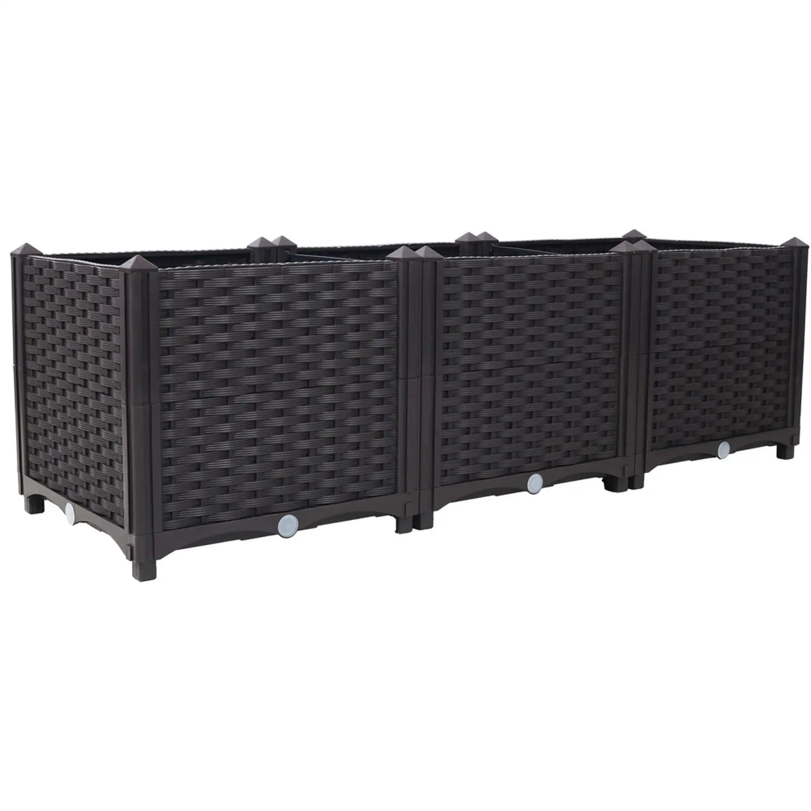 

Brown Polypropylene Garden Pots Planters Self Watering Extra Deep Planter Box for Vegetable Flower Herb Backyard Patio