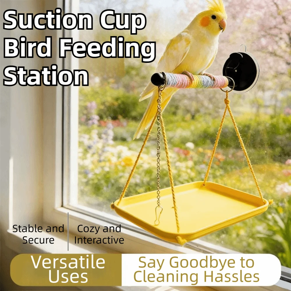 Colorful Bird Swing Hammock Interactive Durable Parrot Standing Bar Chain with Chain Enrichment Bird Cage Toy Cockatiel