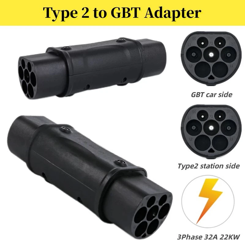 

Type 2 EV Adapter 3Phase 32A 22KW Type2 to GBT For Electric Bicycle Motorbike Charge From Public Charging Stations With GB/T