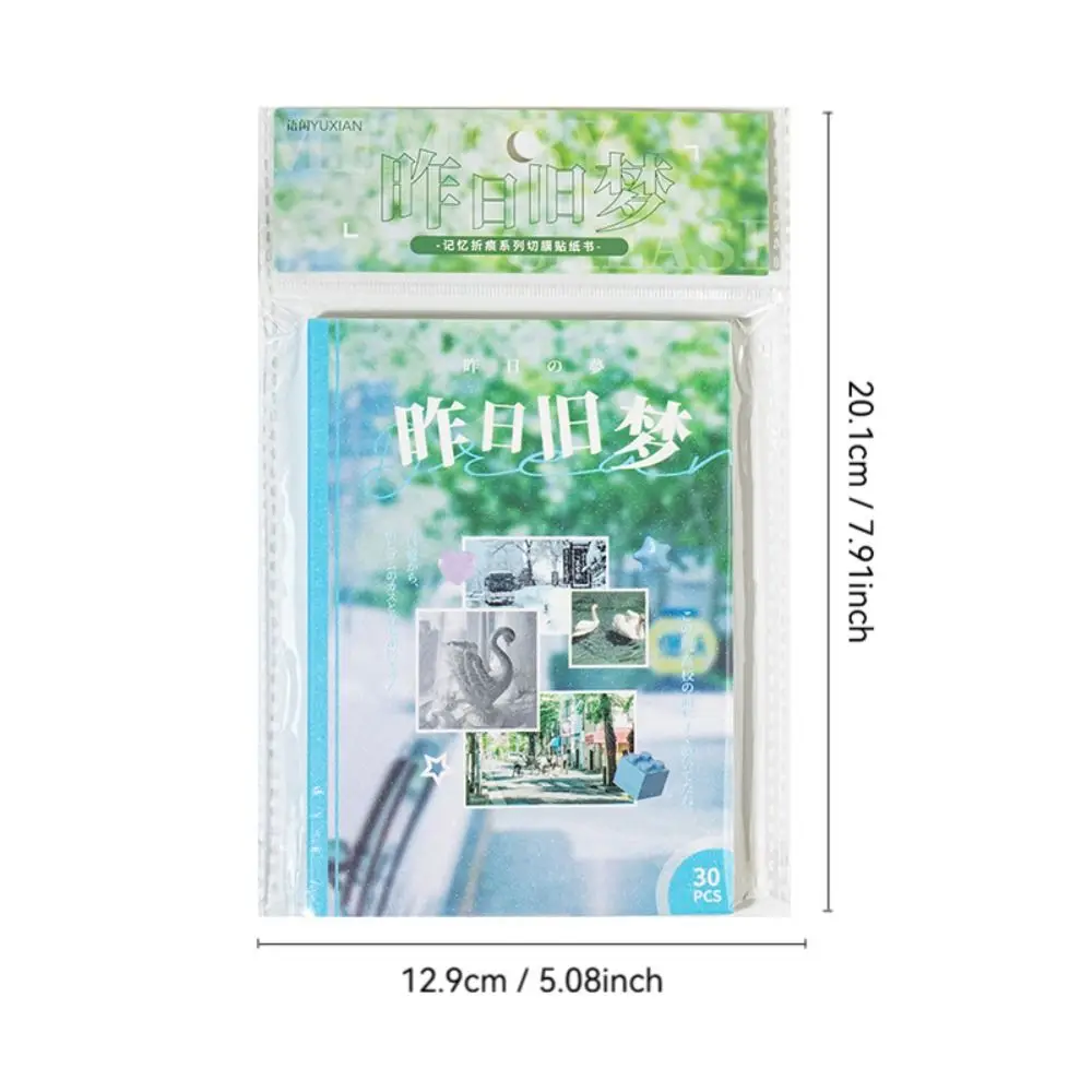 Creative 30 Sheets Sticker Book Memory Crease Series DIY Diary Sticker Gift Cartoon Scrapbook Sticker Stationery Supplies
