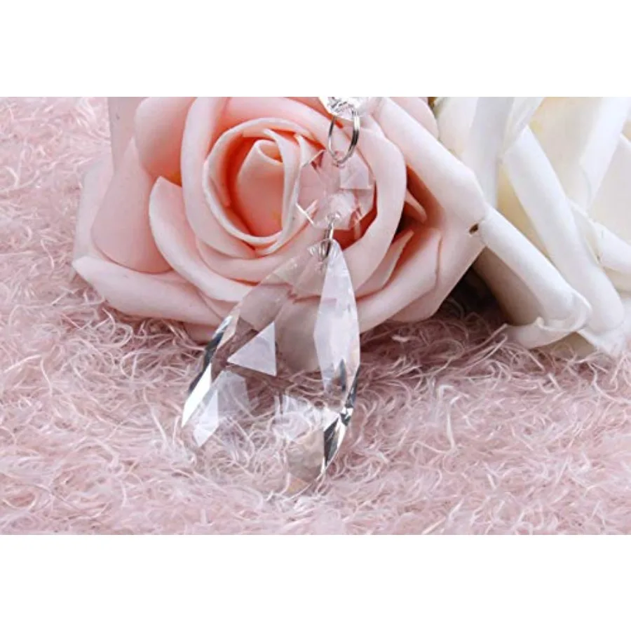 Pack of 25 Chandelier Crystals 2 Inch 50mm Clear Teardrop Chandelier Crystal Pendants Beads