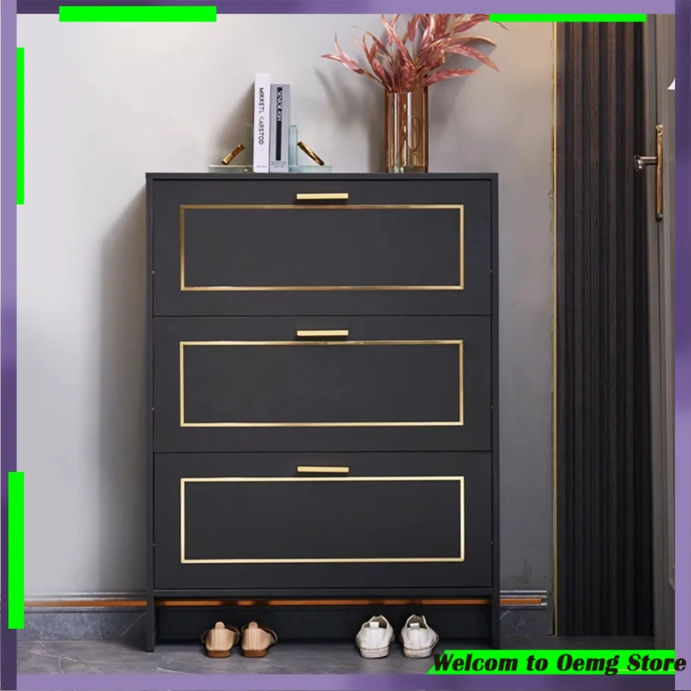 

Stylish Black Modern Vertical Shoe Rack 3 Layer Perfect For Entrance Hall Space Saving Multifunctional Porch Organizer Furniture