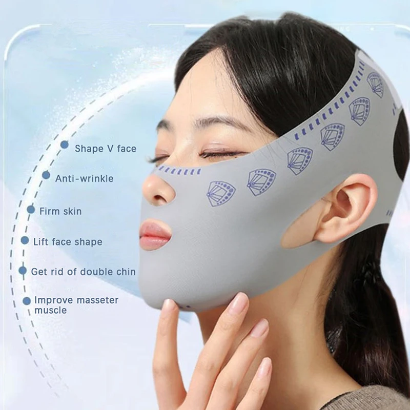 Bandage amincissant pour le ruisseau et les joues, masque de levage de ligne en V, bande de sangle anti-déformable pour le visage, outil de soins de la peau du visage, santé au sommeil, beauté