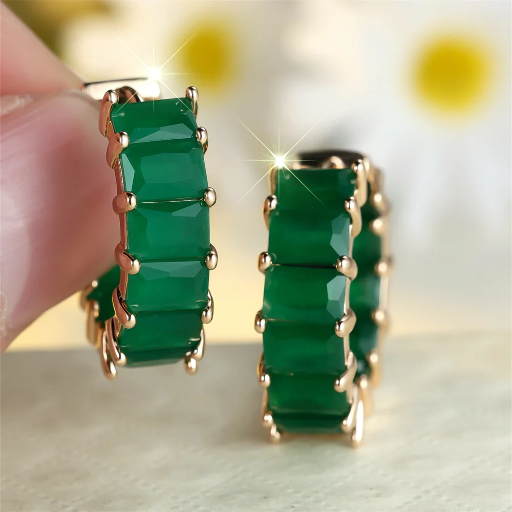 Boucles d'oreilles rectangulaires en pierre verte de Jade pour femmes, Vintage, couleur or, boucle d'oreille, bijoux de mariage, cadeaux de fête de fiançailles