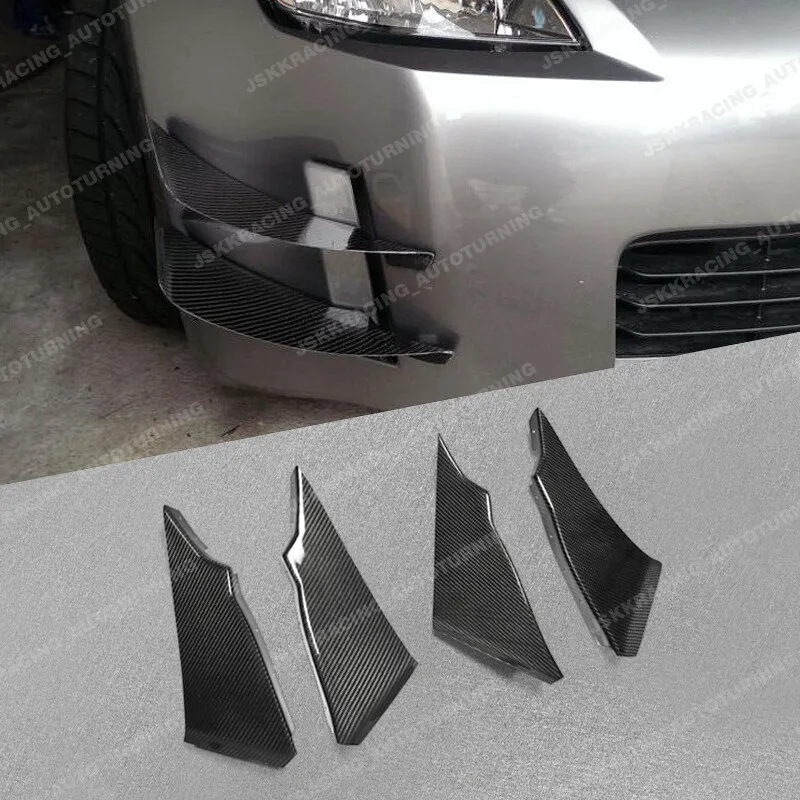 

For Nissan 350Z Z33 03-05 Carbon Fiber Front Bumper Canards Splitter Diffuser