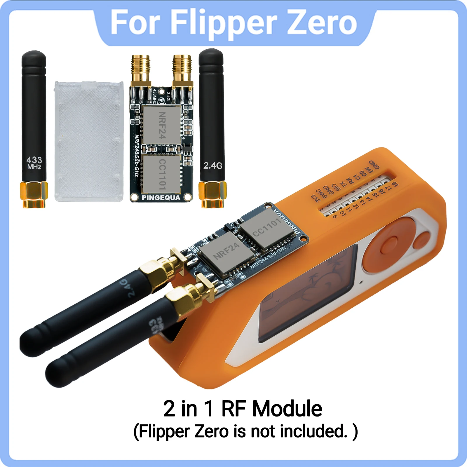 PINGEQUA 2-in-1 Development Expansion Board Compatible with Flipper Zero, Auto-Switch, App-Ready, Plug and Play