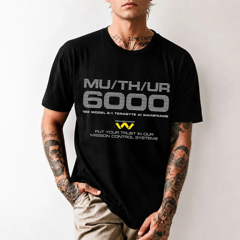 Muthur 6000 (Alien 1979) Gift T shirt Short Sleeve Tee Horror Sic-Fi MU-TH-UR 6000 Print Graphic Clothes US size tops S-6XL