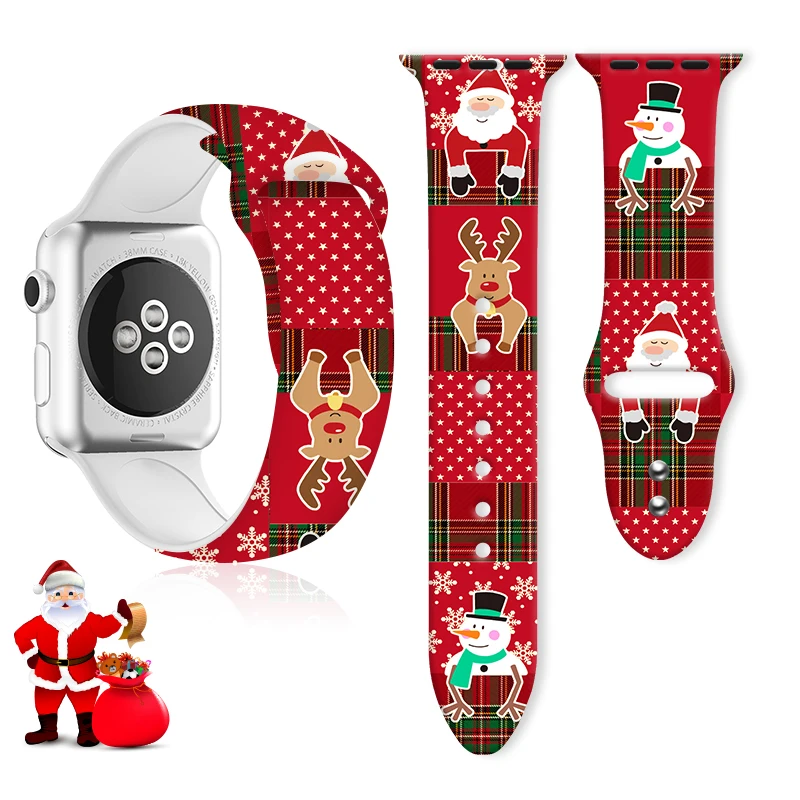 

Christmas Collection 2 Printed Strap for Apple Watch 38mm 45mm 42mm 40mm Watchband Replaceable Bracelet for iWatch 11 10 9 Band