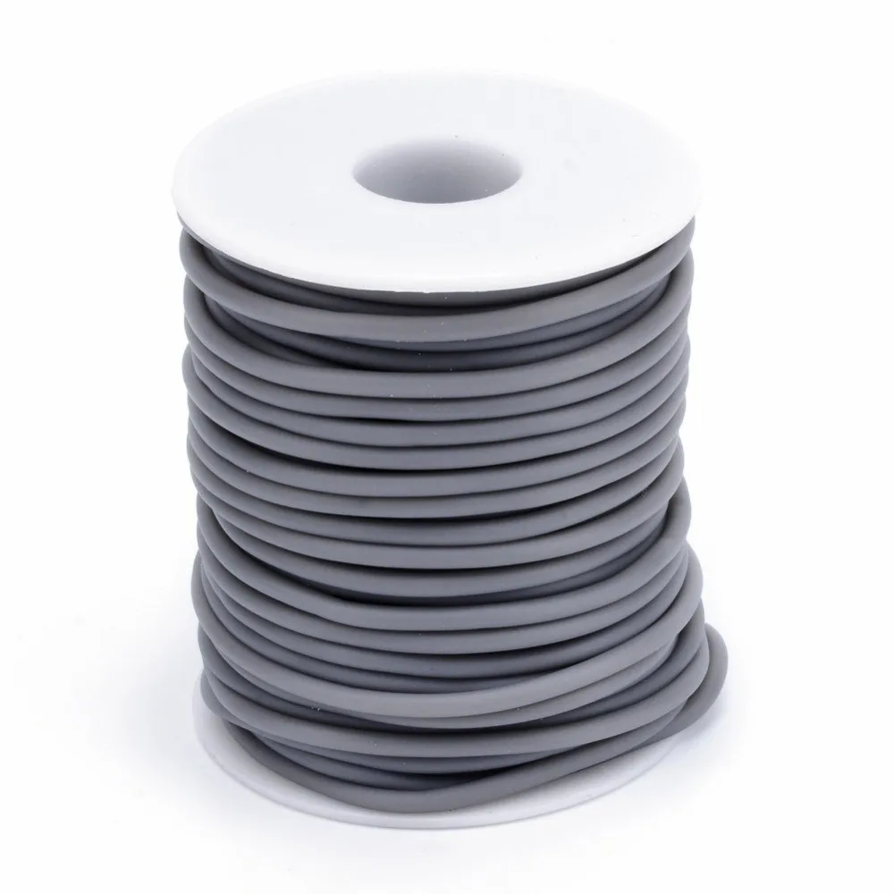 Elegant 2mm 55Yards Hollow Rubber Tubing Elastic Round Knitting Barber Cord Stretch Stitch Keeping Cords Necklace Beading