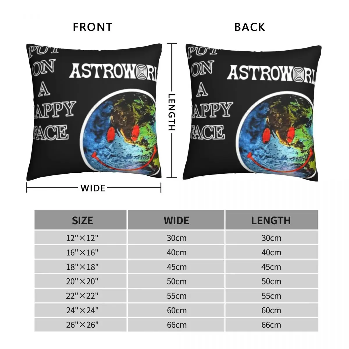 Astroworld Square Pillowcase Polyester Linen Velvet Creative Zip Decorative Pillow Case Bed Cushion Cover 18