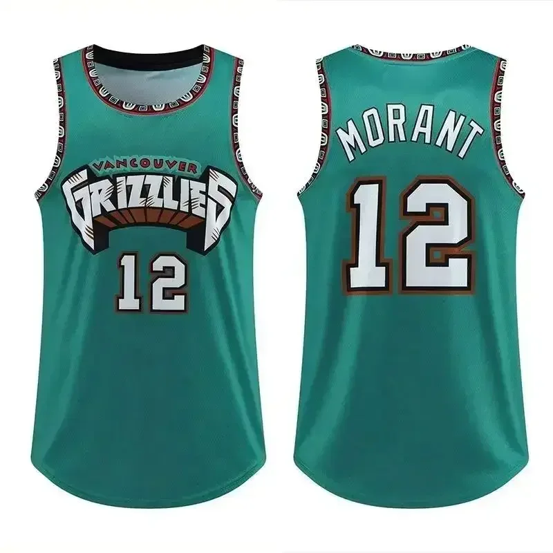 Timberwolves #32 Downs Grizzlies #12 Morant Jerseys Basketball Uniforms Men's and Women's Vests Game Sports Training 3D