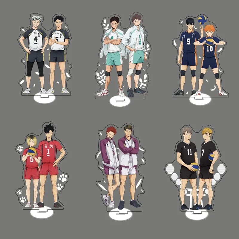 Anime Haikyuu!! 15cm Volleyball Boys Acrylic Stand Figure Hinata Shoyo Kageyama Tobio Desk Plate Model Action Decor Ornaments