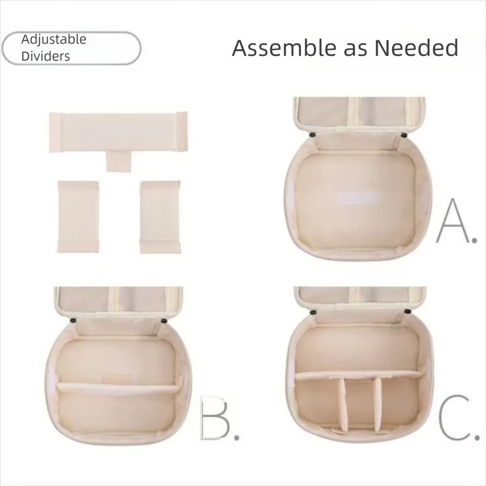 

Косметичка с несколькими карманами, на молнии, двухслойная, дорожная, для туалетных принадлежностей, большая вместимость, удобная ручка