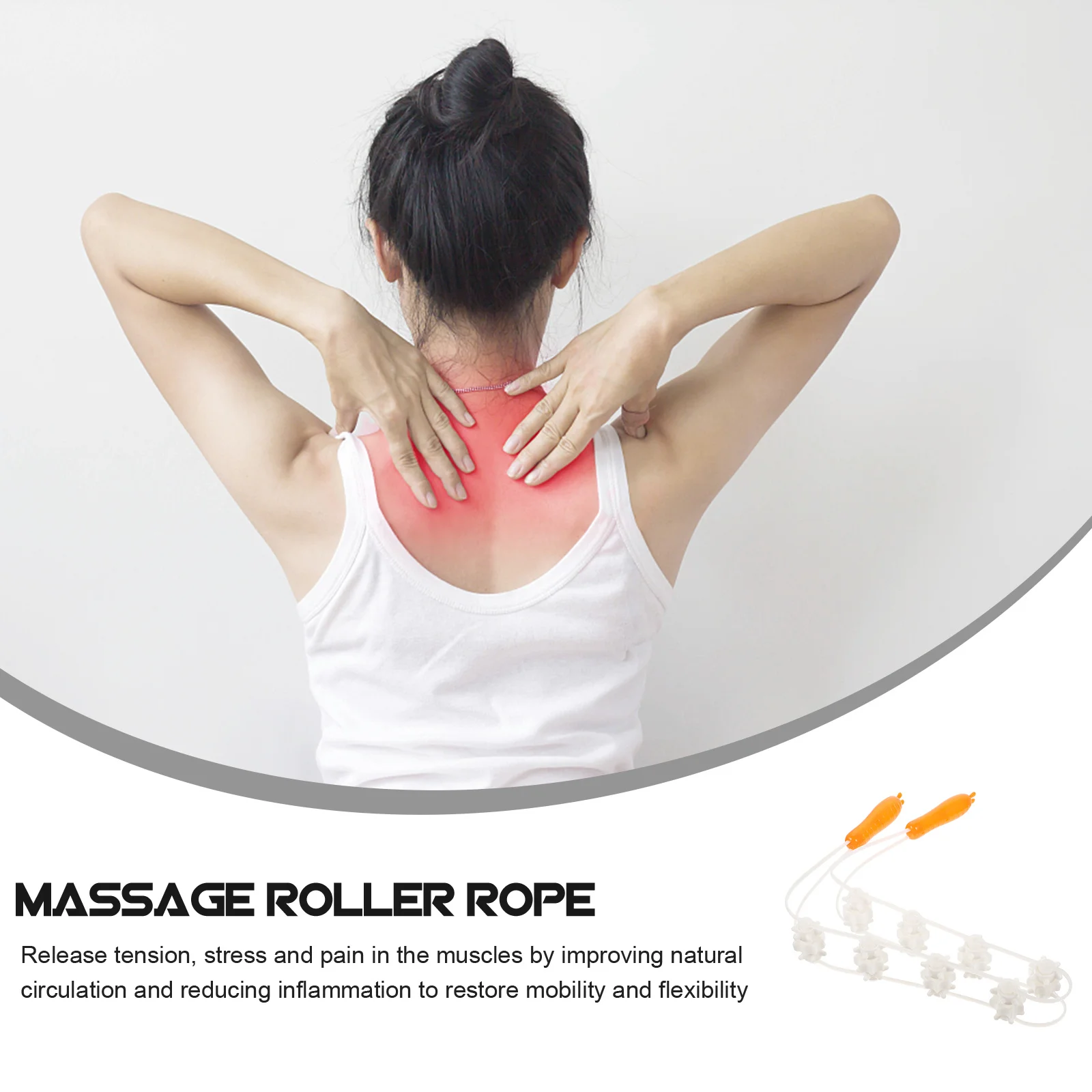 

Manual Back Massager Roller Rope Body Muscle Relief Tool Portable Roller For Neck Shoulder Leg Pain High-Grade Material