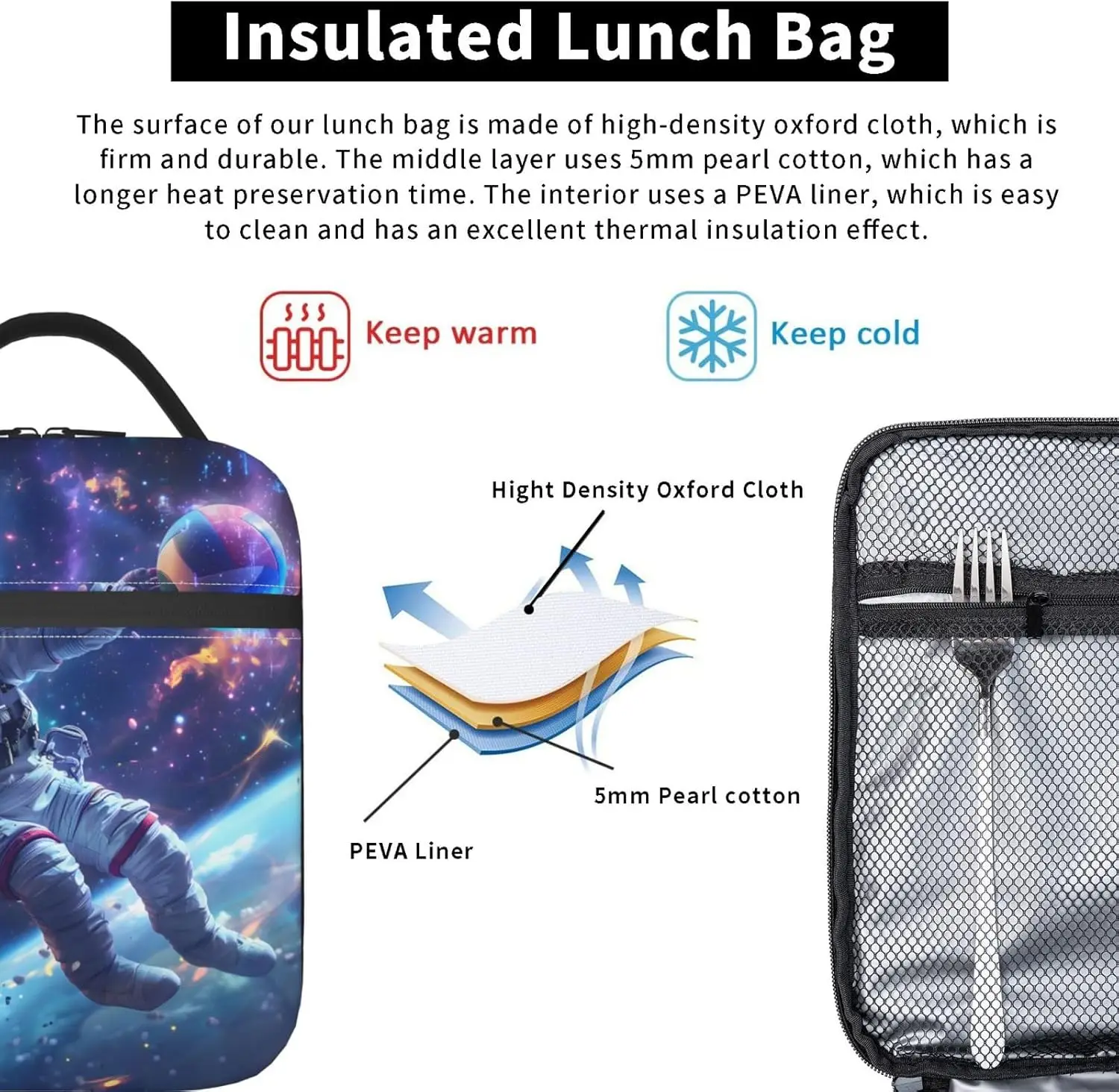 Lancheira com tema espacial de astronauta