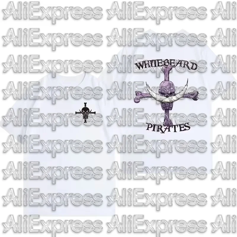 موتو 2025 الصيف الرجال تي شيرت قطعة واحدة اللحية البيضاء قطعة واحدة لوفي Escaton الرسوم المتحركة قمصان قصيرة الأكمام القطن قمم تي شيرت المحملة