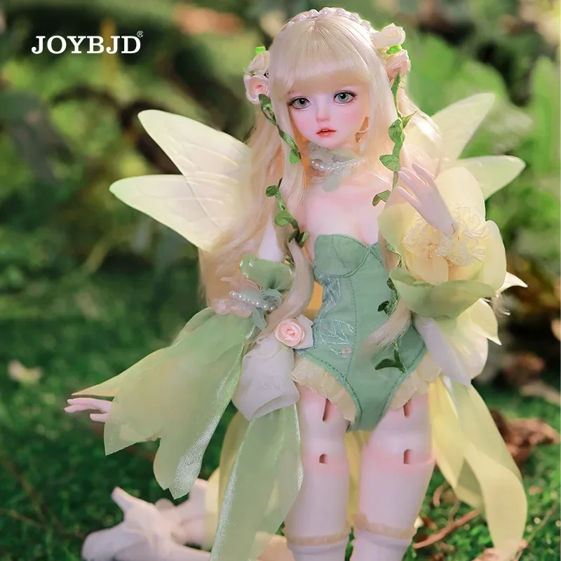 Muñeca Isabella BJD 1/4 Muxi Fantasy Flower Fairy Love Hope Wings perlas collar naranja exquisito artesanía bordado Joybjd
