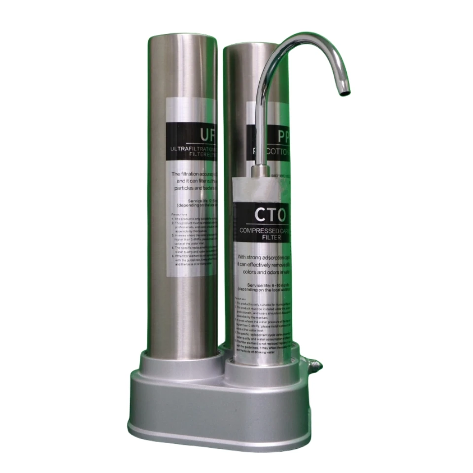 

3 Stage Mini Stainless Steel UF Membrane Countertop Faucet Water Purifier Filter