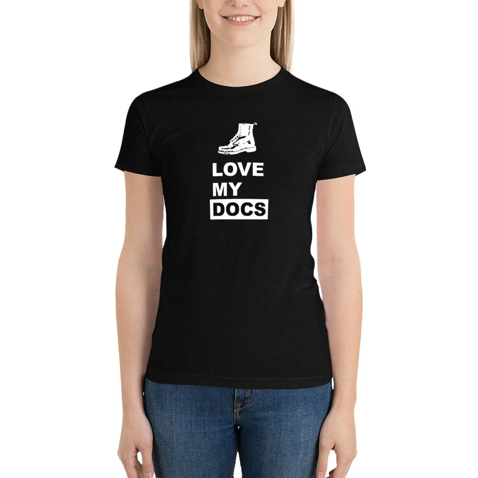 

Love My Docs - Vertical T-Shirt Aesthetic clothing female summer clothes cropped t shirts for Women